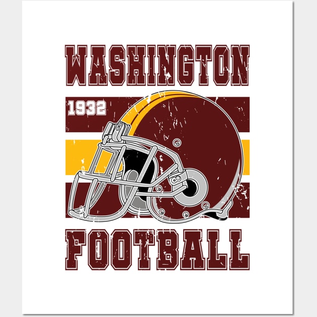 Washington Retro Football Wall Art by Arestration